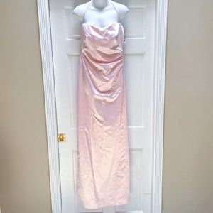 Nicole Miller Long Pink Satin Dress 10 Column